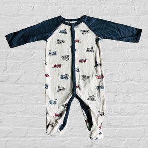 Bloomies Baby Jersey Cut Train Footed Onesie